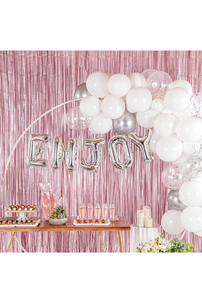Flippy Metallic Foil Balloon Letter E, 40 cm, Helium or Air, Individual Pack, Straw Included, Silver