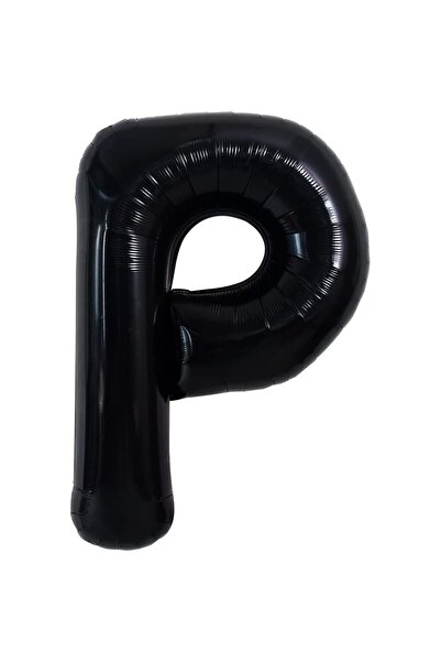 Flippy Balon folie litera P, 40 cm, negru, gonflabil cu heliu sau aer