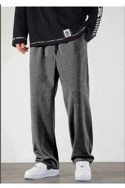 FİTGO Pantaloni de trening din bumbac, cu croială largă și lejeră, pentru sezon.