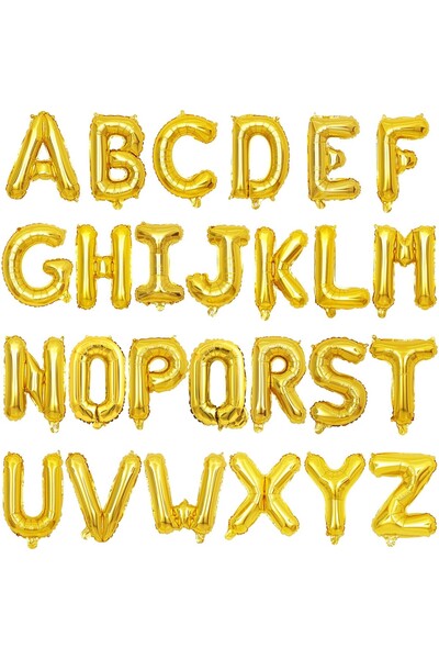 Flippy Metallic Foil Balloon Letter W, 40 cm, Helium or Air, Individual Pack, Straw Included, Gold