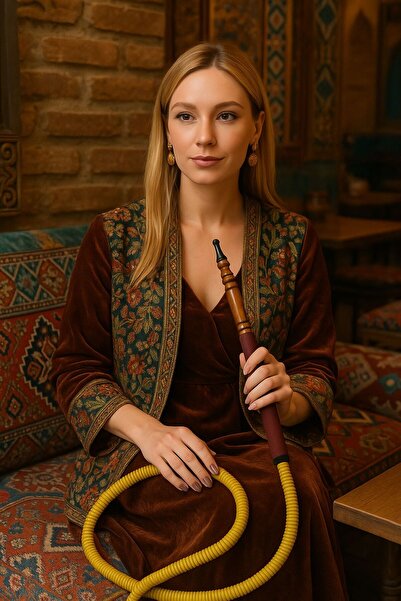 YILMAZNARGİLE Ahşap Uçlu Deri Nargile Marpucu,Keçi Derisi Marpuç,Deri Marpuç,El Yapımı Deri Nargile Marpucu Bordo