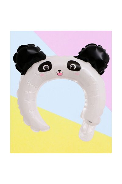Flippy Balloon, , Crown Type With Ears, Panda Model, , 27 X 28 Cm, Black/White