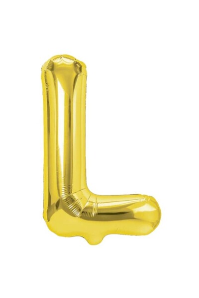 Flippy Balon Litera L, Flippy, 40 cm, , Pai inclus, Auriu