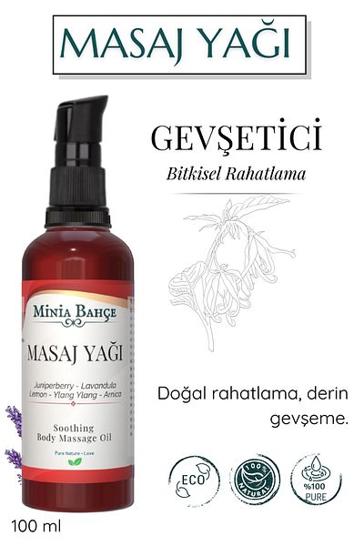 Minia Bahçe Bitki ve Sanat Atölyesi Juniper Lavender Lemon YlangYlang Arnica - 100% Pure Relaxing Massage Oil 100ml