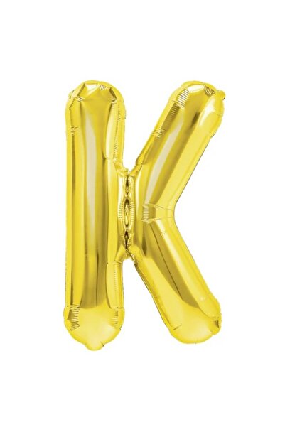 Flippy Balon Litera K, Flippy, 40 cm, , Pai inclus, Auriu
