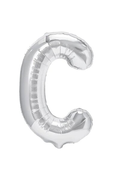 Flippy Balon Litera C, Flippy, 40 cm, , Pai inclus, Argintiu