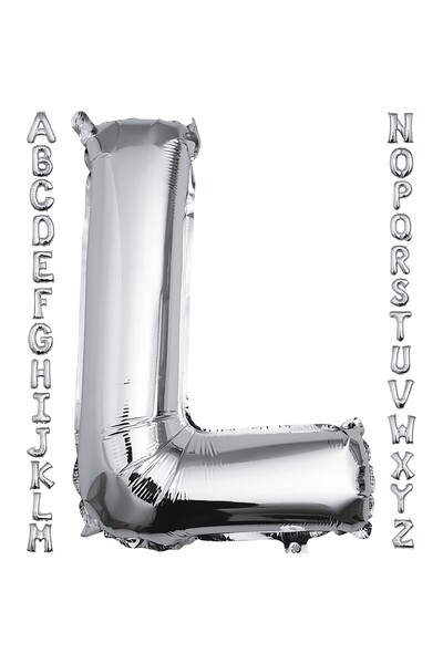 Flippy Metallic Foil Balloon Letter L, 80 cm, Inflate with Helium or Air, Individual Pack, Straw Inc