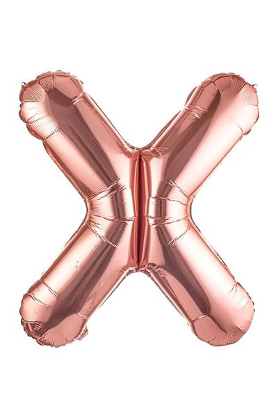 OEM Metallic Foil Balloon Letter X 40 cm inflated with Helium or Airedale included