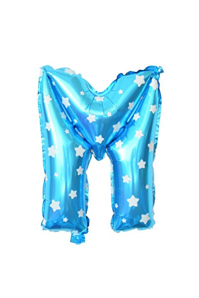 Flippy Balon Litera M, Flippy, 40 cm, Cu Imprimeu Stelute, , Pai inclus, Alba...