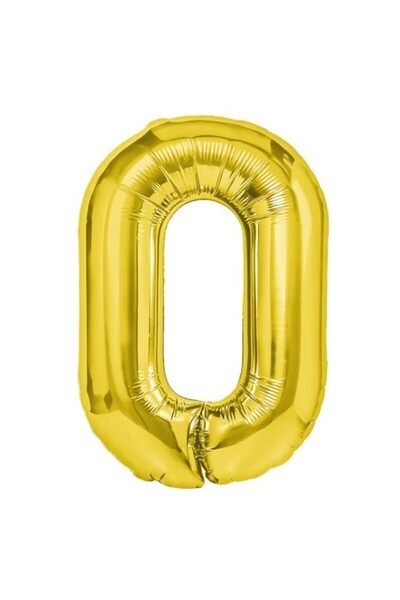 Flippy Balon folie metalică cu numere 100 cm, auriu (numărul 0)