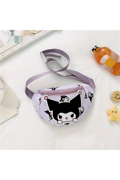 ada çanta kırtasiye Children's Shoulder and Waist Bag with Kuromi Figure (24Cm*14Cm)