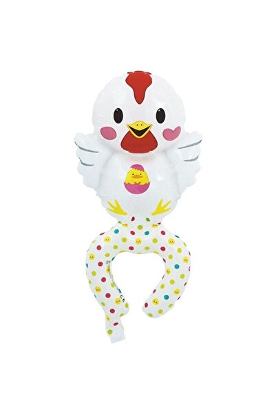 Flippy Metallic Foil Balloon 'Flippy' Animal Figurine (Chicken), Bracelet Type, White