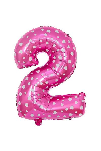 OEM Metallic Foil Balloon Figure, Hearts Print, 80th Birthday Theme cmidu
