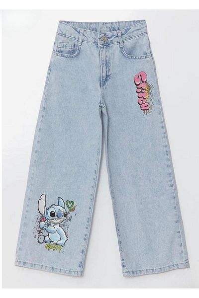 Emilakids Stitch Printed Girl's Jean Trousers