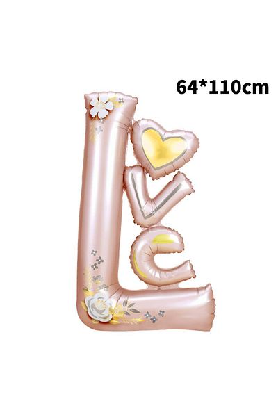 Flippy Balon, , Figurine, Model Love, Tematica Iubire, 110x64 Cm, , Roz Deschis