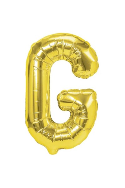 Flippy Balon Litera G, Flippy, 40 cm, , Pai inclus, Auriu