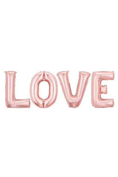 Flippy Set 4 Baloane din Folie a, Flippy, Figurine Litere, Model Scris Love, Tema Iubire, 80 cm, , Roz