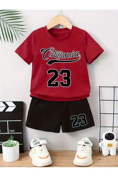 Baxia GIRLS/BOYS BICYCLE COLLAR SHORT SLEEVE SHORTS T-SHIRT SET KIDS TSHIRT (NEW SEASON)