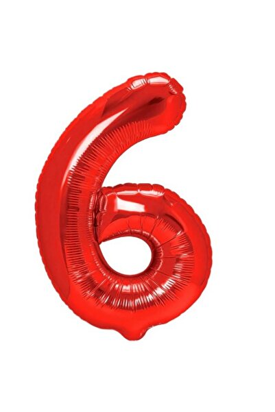 Flippy Balon folie, figurină numărul 6, temă petrecere, 100 cm, roșu