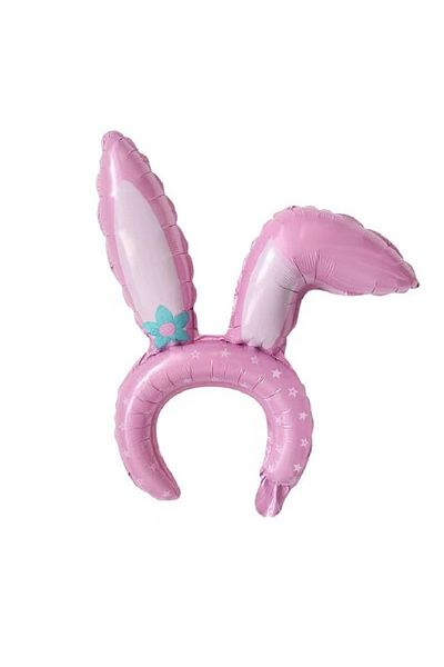 Flippy Balon, , Tip Coronita Cu Urechi, Model Iepure, , 38 X 45 Cm, Roz