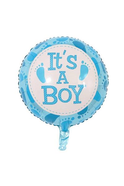 Flippy Balon, , Figurina Rotunda, Model It's A Boy, Tema Gender Reveal, 45 Cm, , Albastru