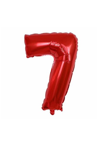 Flippy Balon folie numărul 7, 80 cm, roșu, pai inclus, aer sau heliu