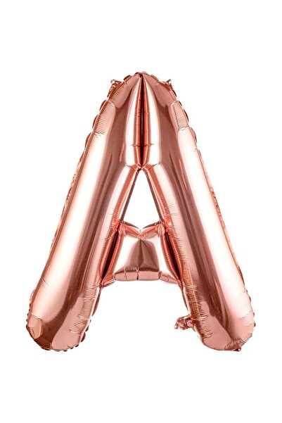 Flippy Balon Litera A, Flippy, 80 cm, , Pai inclus, Rose Gold