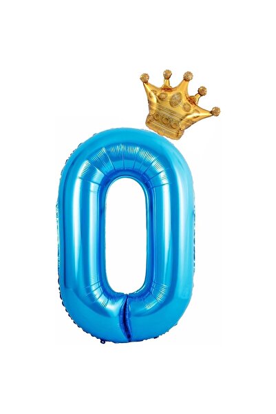 Flippy Balon Flippy, Cifra si Coroana, 100 cm, , Albastru, Cifra 0