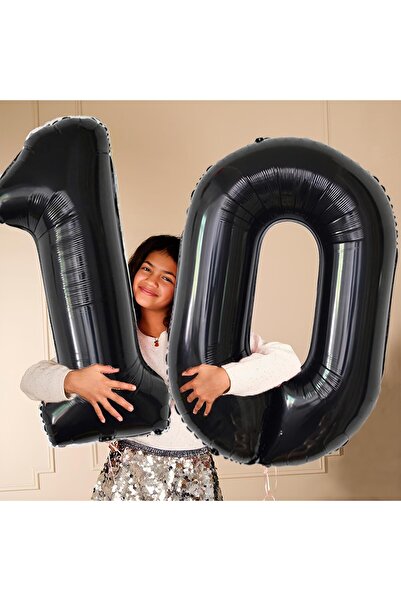 Flippy Metallic Foil Number Balloon 100 cm - Black (Number 1)