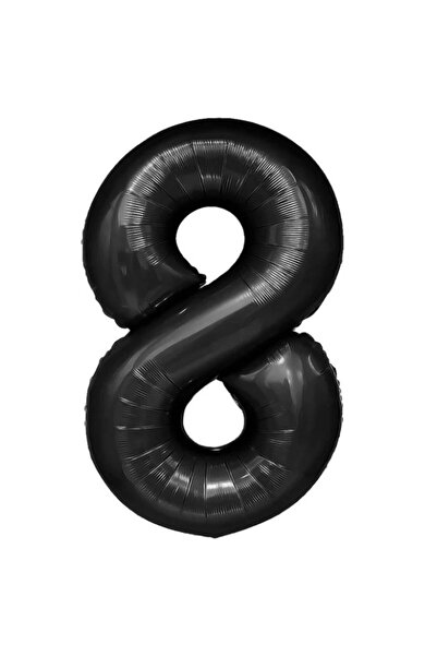 Flippy Balon folie metalică cu numere 40 cm, negru, numărul 8