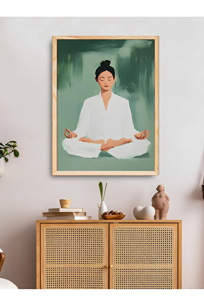 woodhomeworks Tek Li Salon Ofis Dekor Tablo Yoga Ttk