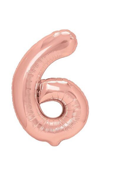Flippy Balon folie, figurină cu numere, temă de ziua de naștere, 80 cm, trandafir, numărul 6
