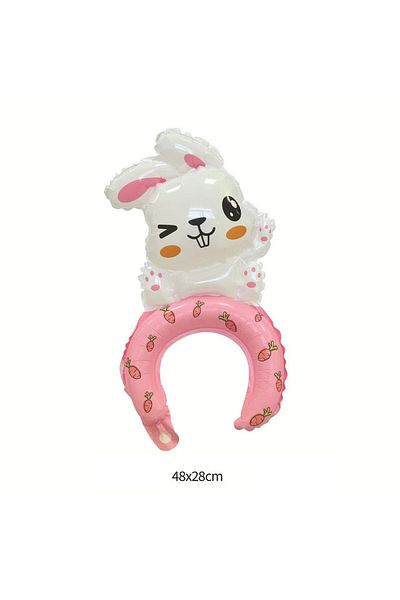 Flippy Balloon, , Crown Type, Rabbit Model, , 48 X 28 Cm, Pink