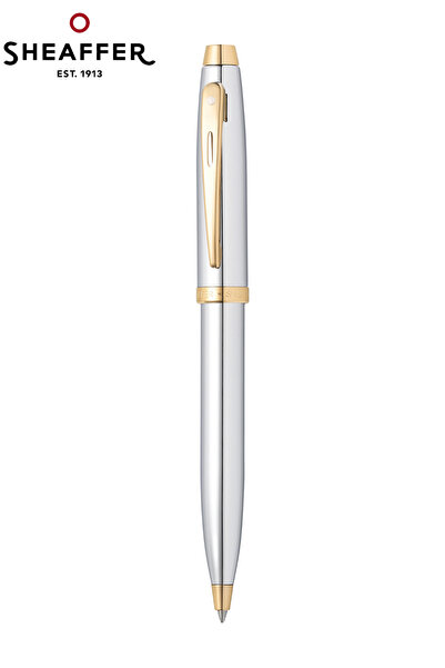 Sheaffer WizDesign 9340-2 100 Serisi Tükenmezkalem Parlak Krom Altın Özel Hed...
