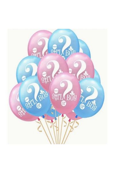 Flippy Set 10 Baloane Din Latex, , Model Party Gender Reveal, 30 Cm, Roz Albastru
