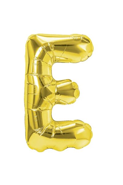 Flippy Balon Litera E, Flippy, 40 cm, , Pai inclus, Auriu