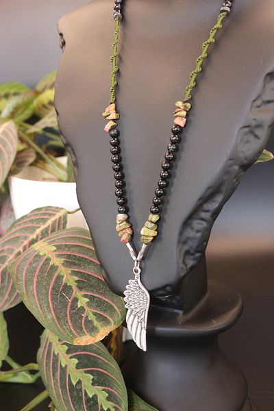 magıcgrange UNAKIT Natural Stone Special Design - Free Spirit Themed 2024 Trend Steel Pendant