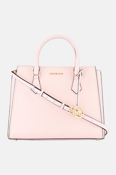 Michael Kors Women Brand Logo Satchel Bag 35 L X 27 H X 12 W Cm, Pink