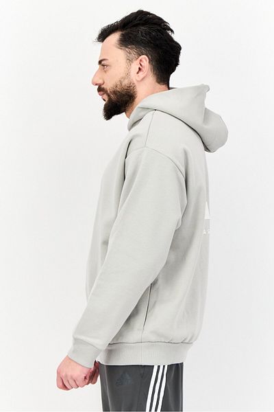 adidas Men Sportswear Fit Long Sleeves Basketball Hoodie, Grey