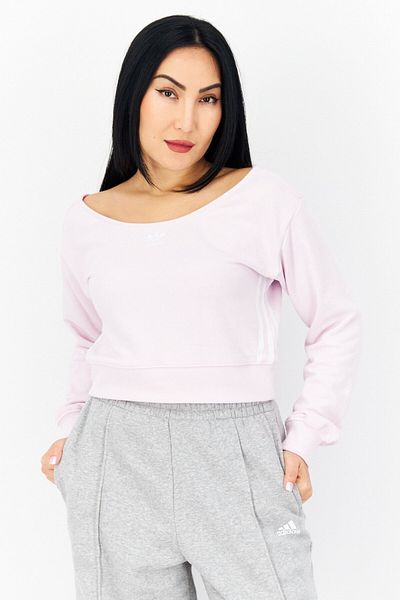 adidas Women Sportswear Fit Long Sleeve Training Crop Top, Pink