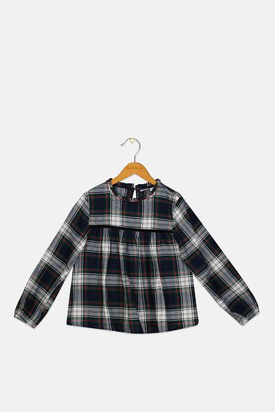 GAP Kids Girl Plaid Long Sleeve Top Multicolor