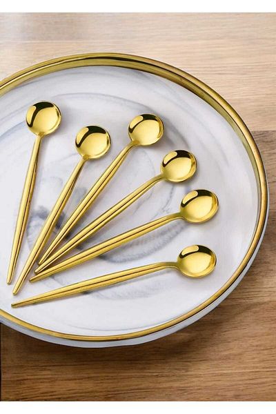 elfnur Stainless 18/10 Cr. Ni Round Silver Teaspoon - Non-Tarnish Steel