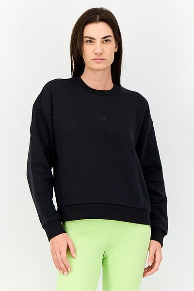 adidas Women Sportswear Fit Long Sleeves Outdoor Sweatshirt, Black