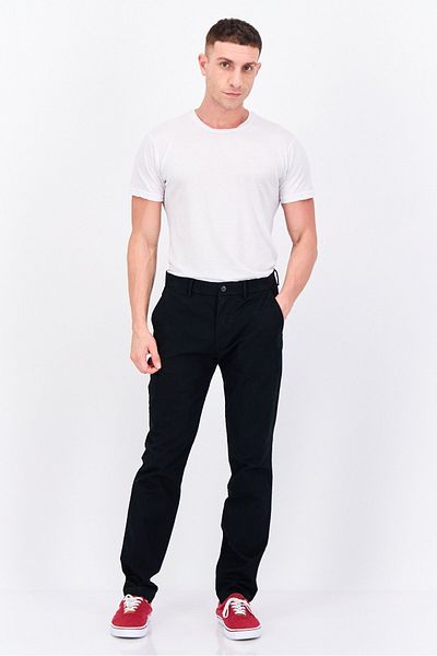 GAP Men Skinny Fit Plain Chino Pants, Black