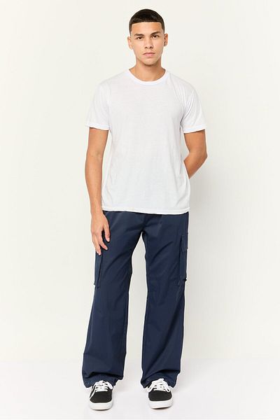 Esprit Men Regular Fit Plain Cargo Pants, Navy