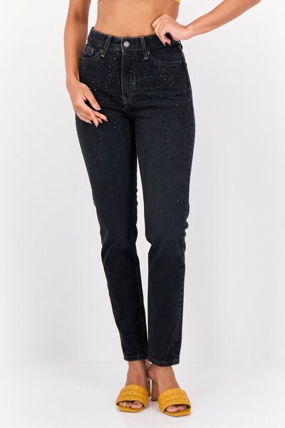 Esprit Women Skinny Fit Embellished Stretchable Jeans, Black