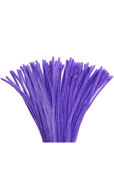 Dünya Magnet Mor Renkli 50 Adet Şönil, Tüylü Tel, Eğitici Şönil Seti, 30 cm, ...