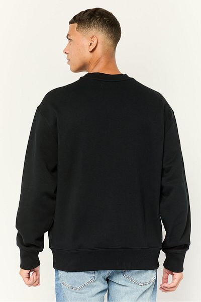 Esprit Men Crew Neck Long Sleeves Brand Logo Sweatshirts, Black