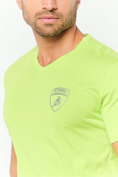 Lamborghini Men Sportswear Fit Short Sleeve Outdoor T-Shirt, Lime Green