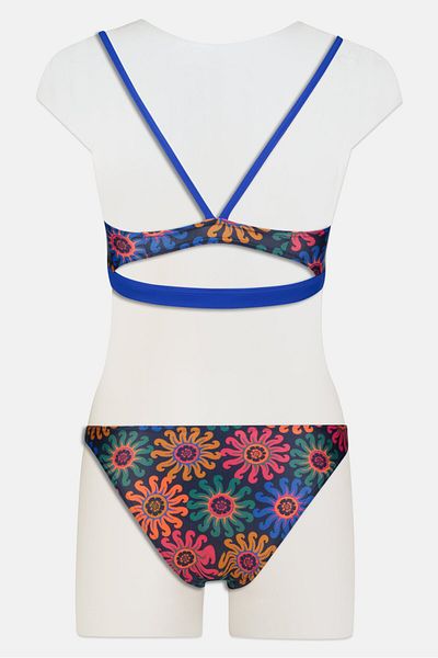 adidas Women 2 Pcs Graphic Print Padded Bikini Set, Blue